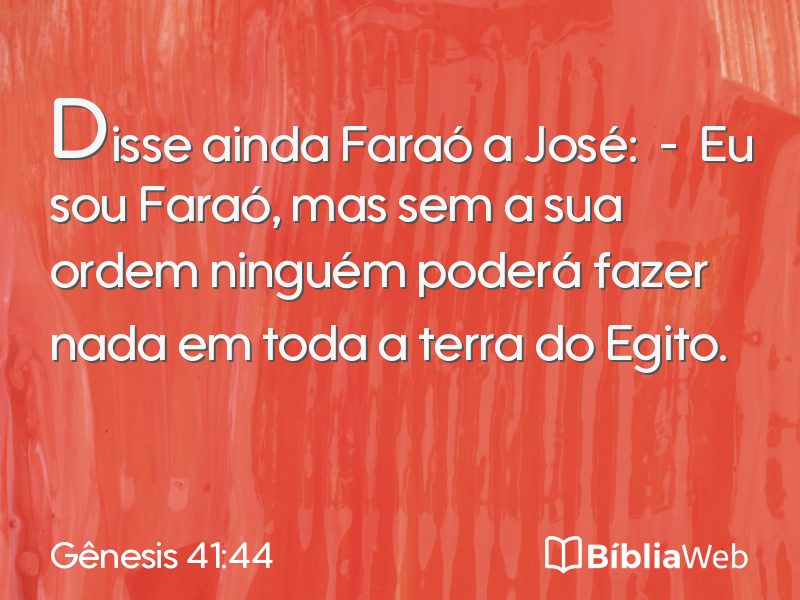 Gênesis 41:44 em imagem para compartilhar