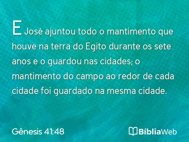 Gênesis 41:48 em imagem para compartilhar