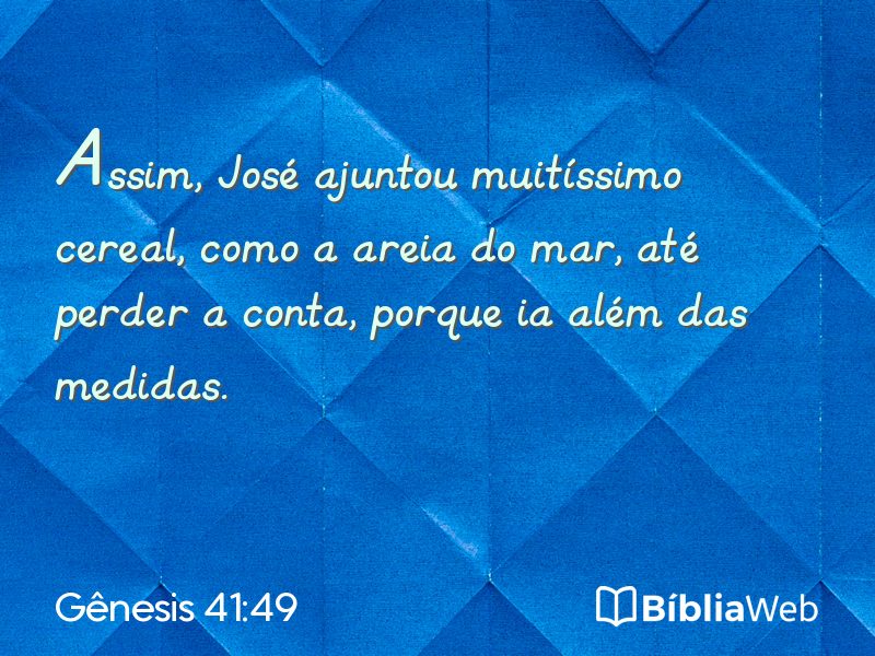 Gênesis 41:49 em imagem para compartilhar