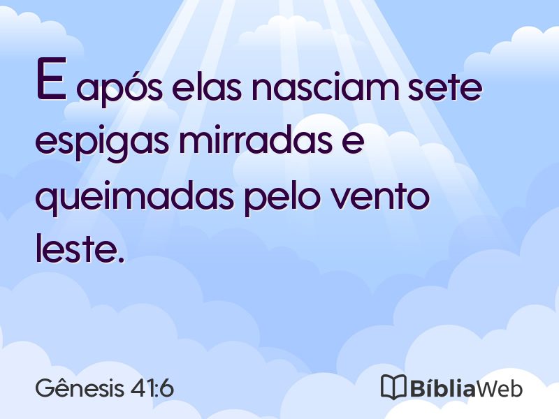 Gênesis 41:6 em imagem para compartilhar