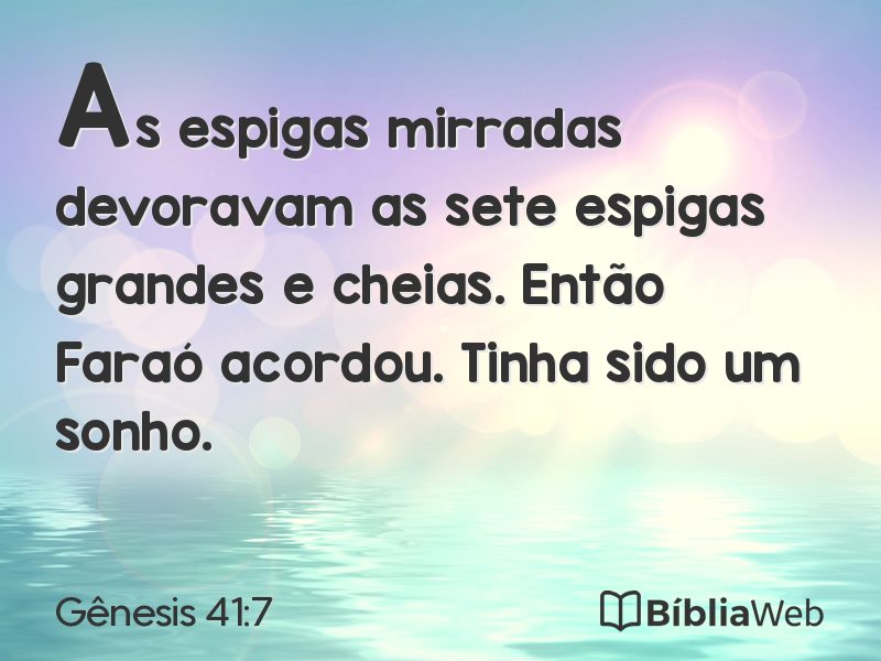 Gênesis 41:7 em imagem para compartilhar