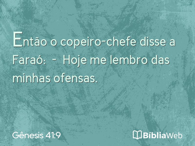 Gênesis 41:9 em imagem para compartilhar