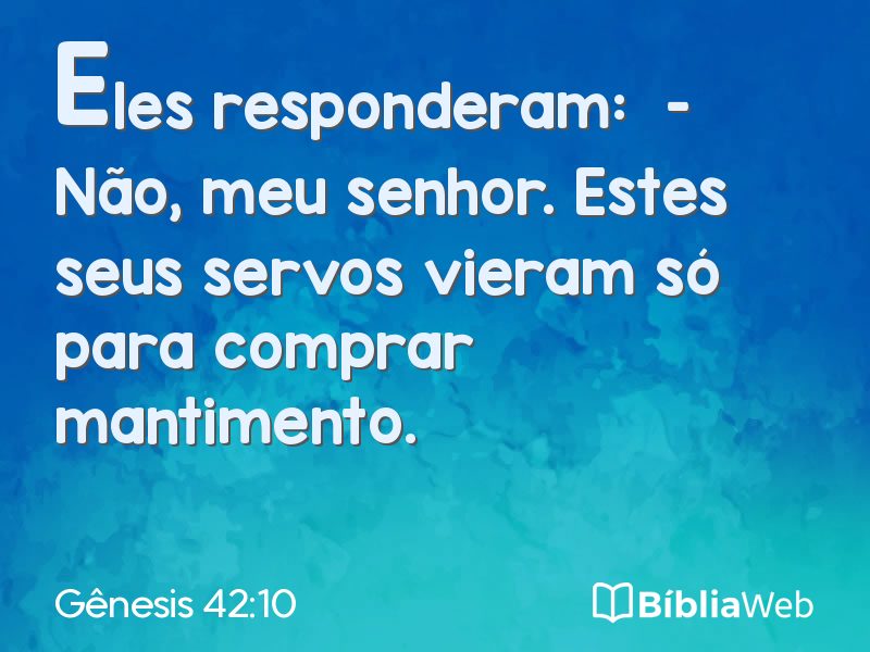 Gênesis 42:10 em imagem para compartilhar