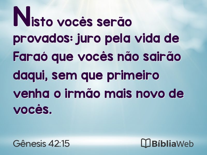 Gênesis 42:15 em imagem para compartilhar