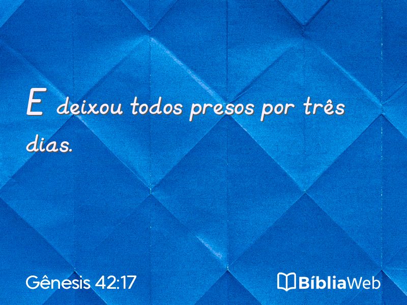 Gênesis 42:17 em imagem para compartilhar