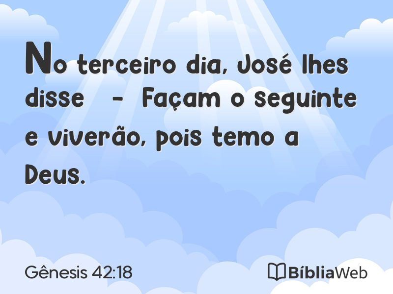 Gênesis 42:18 em imagem para compartilhar