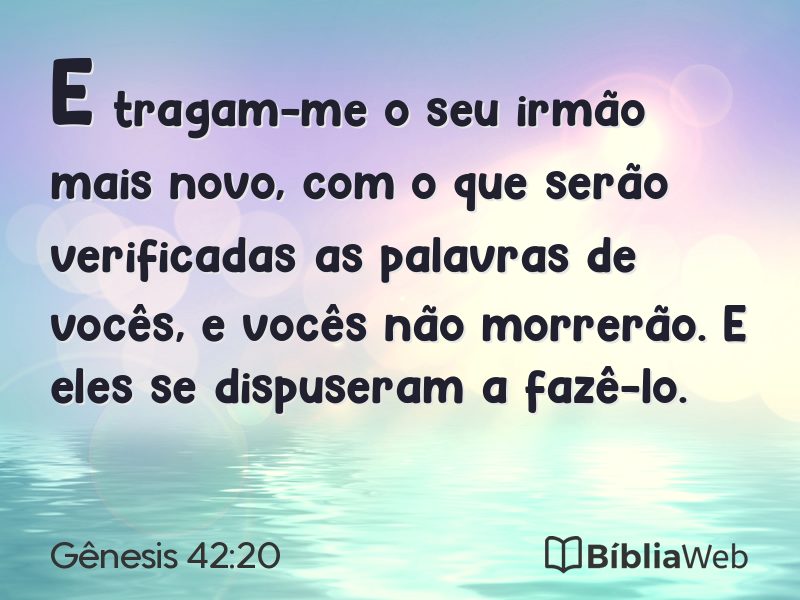 Gênesis 42:20 em imagem para compartilhar