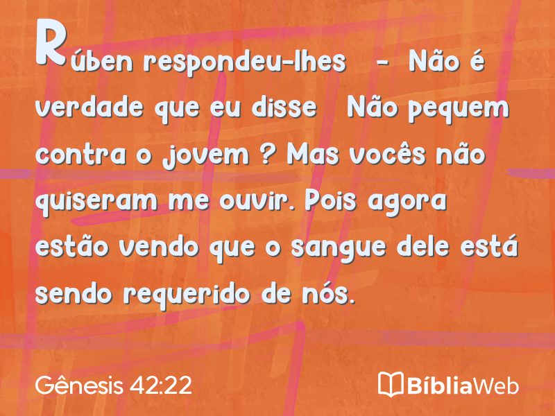 Gênesis 42:22 em imagem para compartilhar