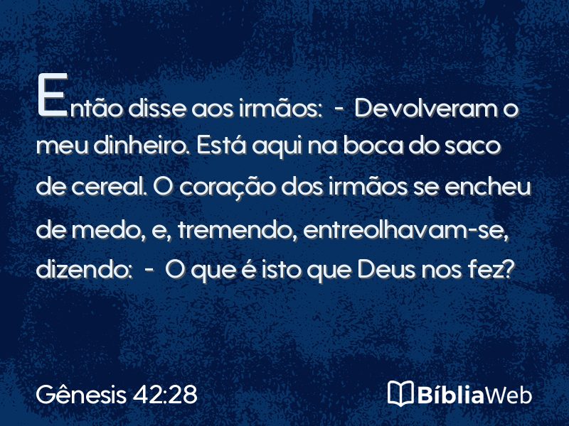 Gênesis 42:28 em imagem para compartilhar