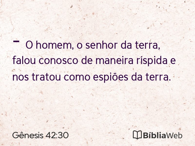 Gênesis 42:30 em imagem para compartilhar