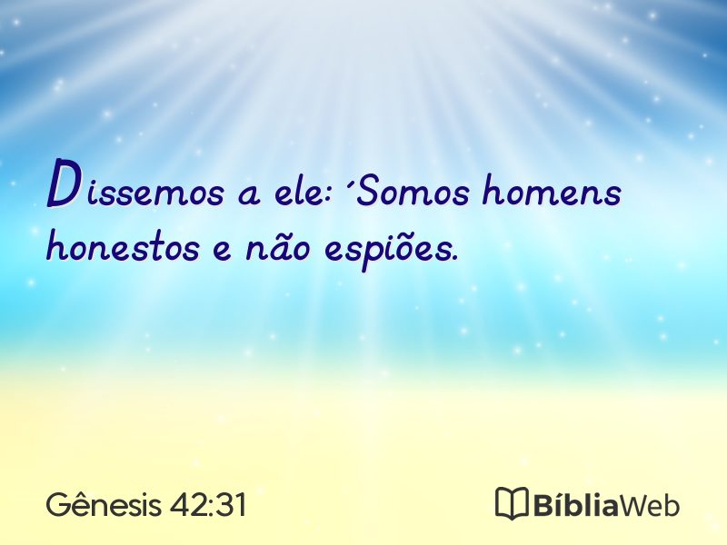 Gênesis 42:31 em imagem para compartilhar