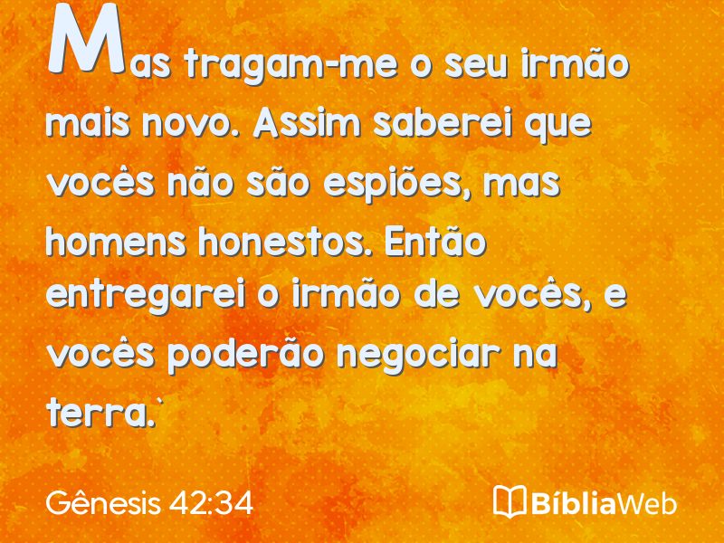 Gênesis 42:34 em imagem para compartilhar