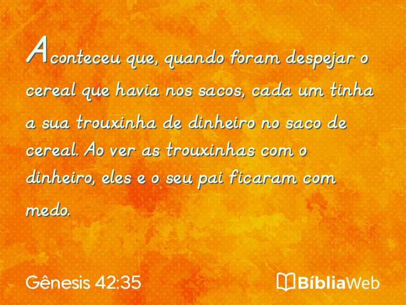 Gênesis 42:35 em imagem para compartilhar