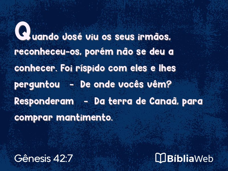 Gênesis 42:7 em imagem para compartilhar