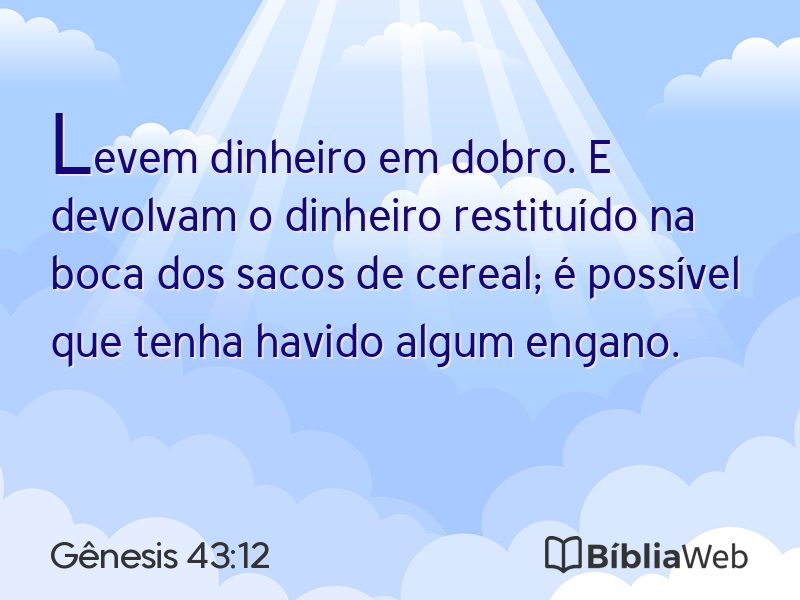 Gênesis 43:12 em imagem para compartilhar