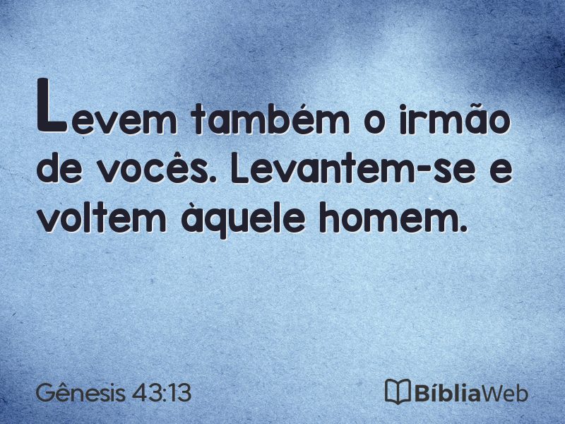 Gênesis 43:13 em imagem para compartilhar