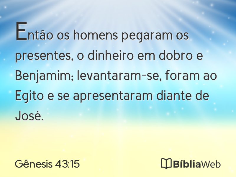 Gênesis 43:15 em imagem para compartilhar