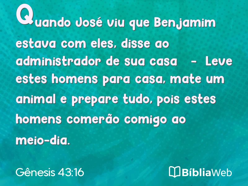 Gênesis 43:16 em imagem para compartilhar