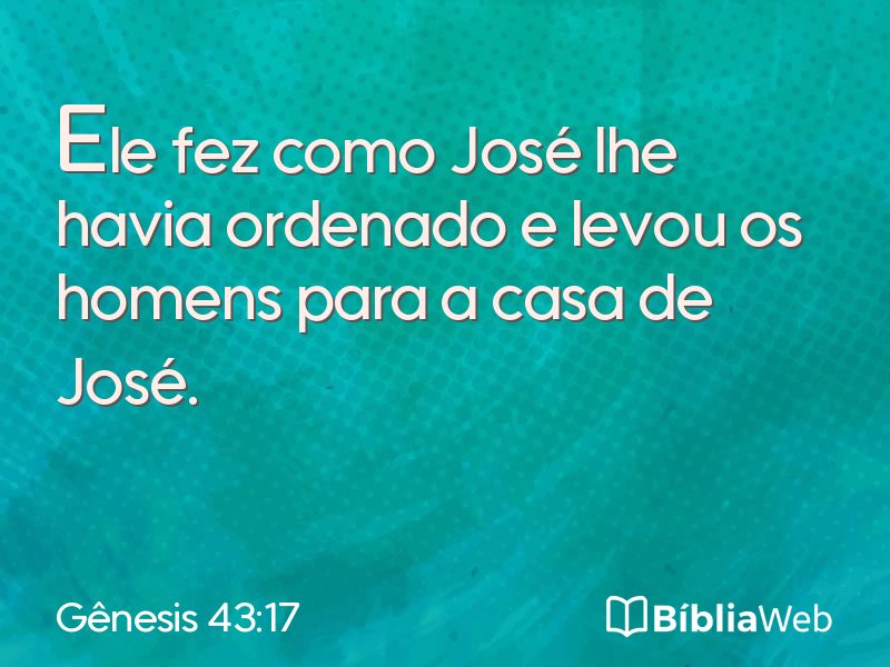 Gênesis 43:17 em imagem para compartilhar