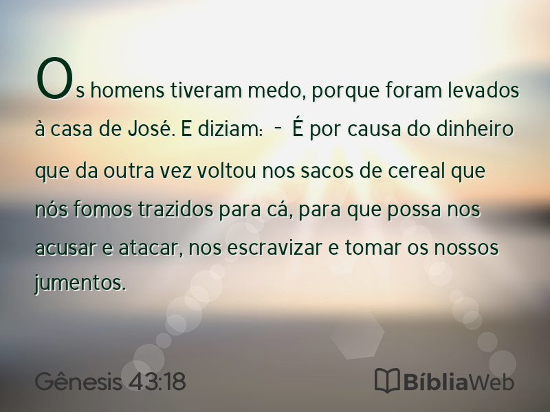 Gênesis 43:18 em imagem para compartilhar