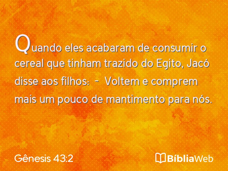 Gênesis 43:2 em imagem para compartilhar