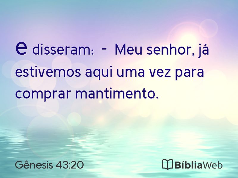 Gênesis 43:20 em imagem para compartilhar