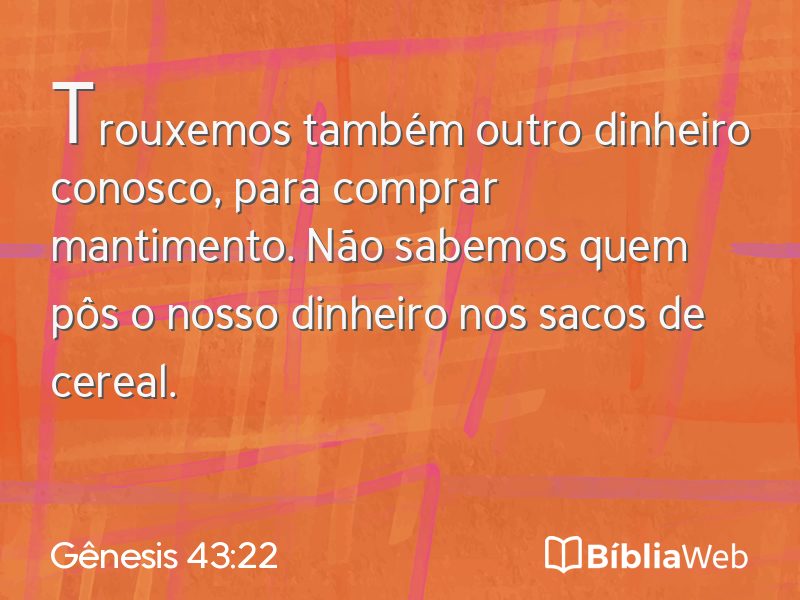 Gênesis 43:22 em imagem para compartilhar