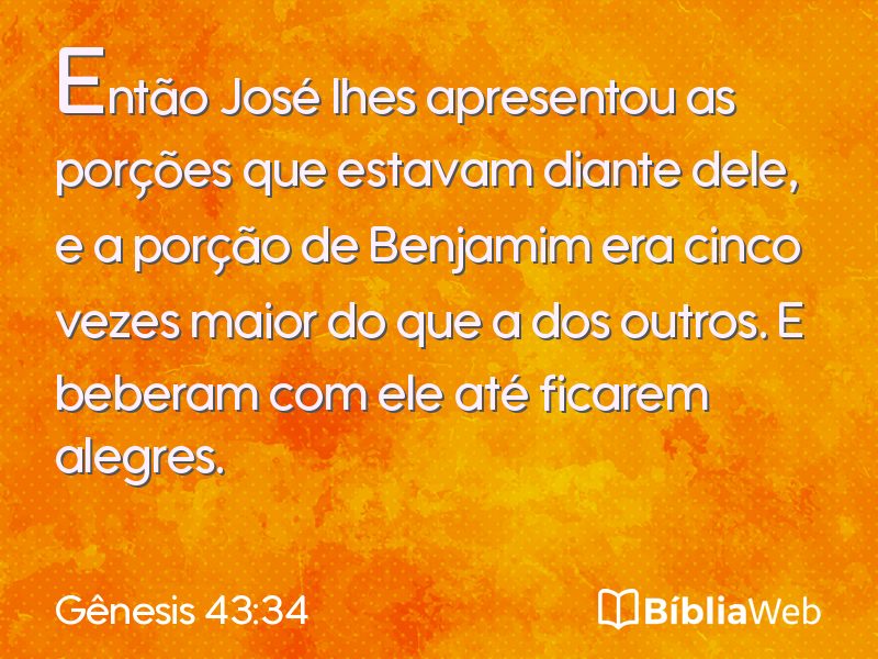Gênesis 43:34 em imagem para compartilhar