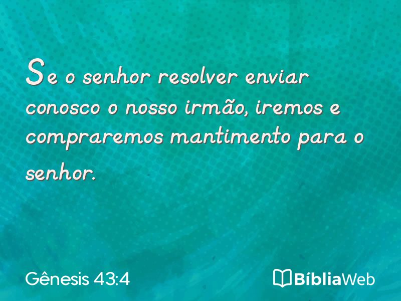 Gênesis 43:4 em imagem para compartilhar
