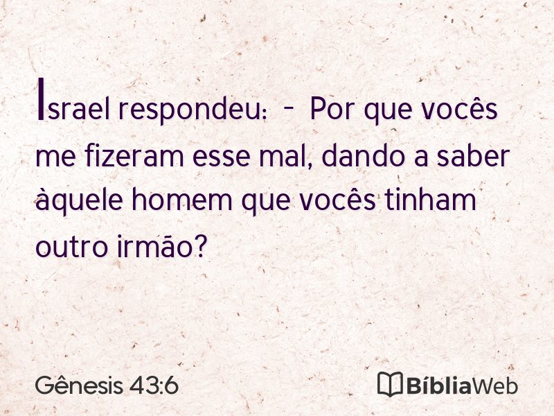 Gênesis 43:6 em imagem para compartilhar