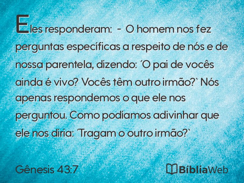 Gênesis 43:7 em imagem para compartilhar