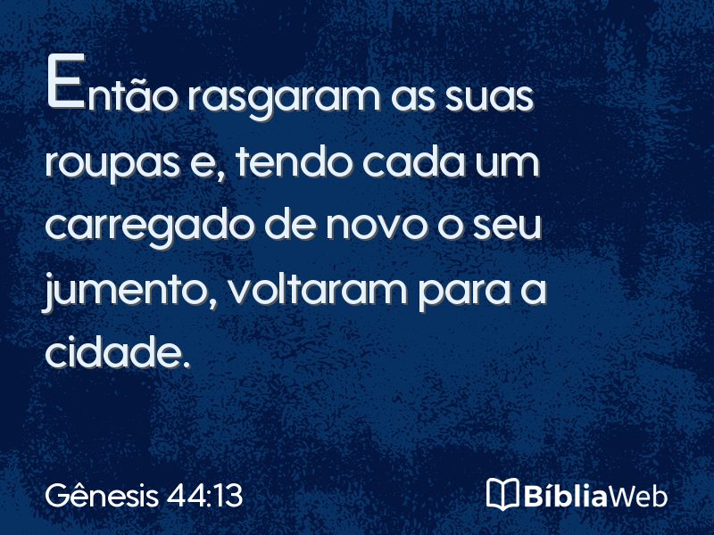 Gênesis 44:13 em imagem para compartilhar