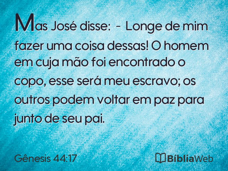 Gênesis 44:17 em imagem para compartilhar