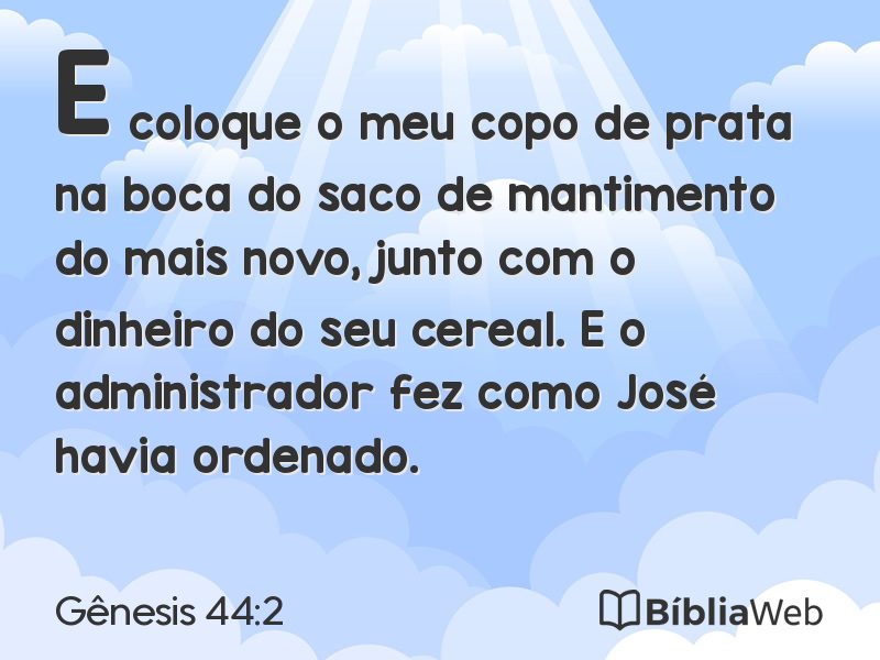 Gênesis 44:2 em imagem para compartilhar