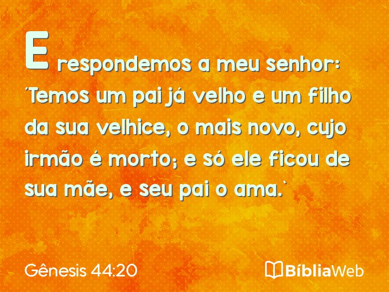 Gênesis 44:20 em imagem para compartilhar