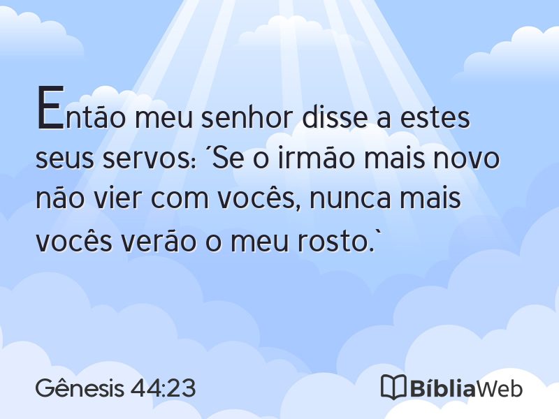Gênesis 44:23 em imagem para compartilhar