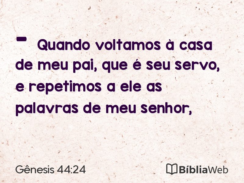 Gênesis 44:24 em imagem para compartilhar