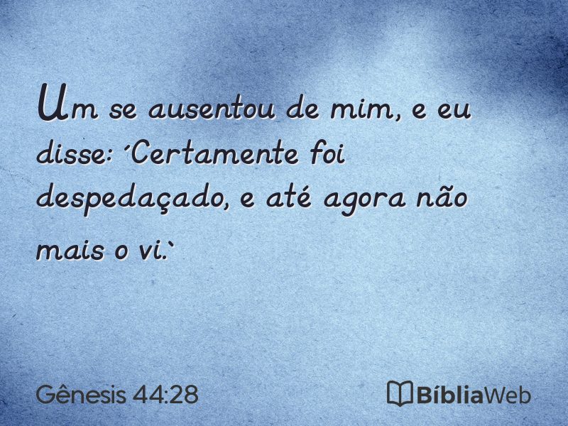 Gênesis 44:28 em imagem para compartilhar