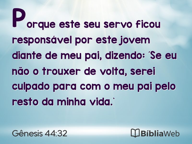 Gênesis 44:32 em imagem para compartilhar