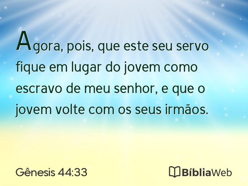 Gênesis 44:33 em imagem para compartilhar