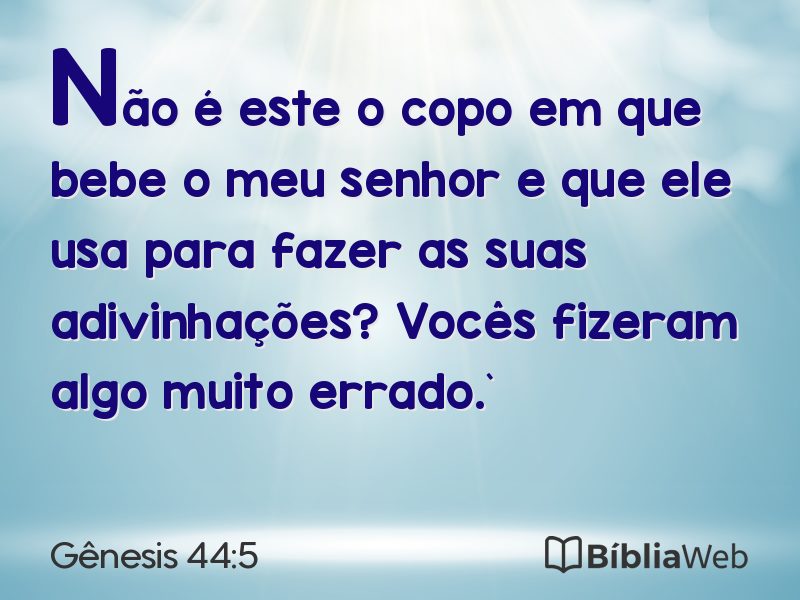 Gênesis 44:5 em imagem para compartilhar