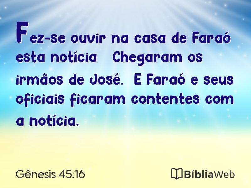 Gênesis 45:16 em imagem para compartilhar