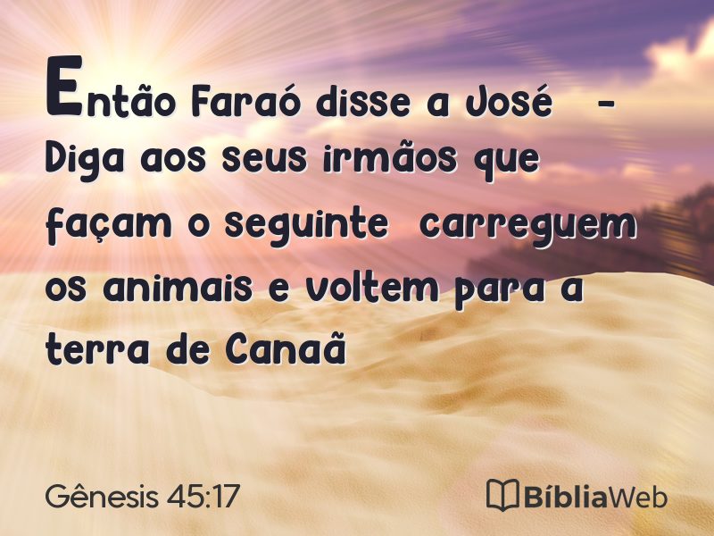Gênesis 45:17 em imagem para compartilhar