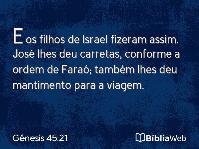 Gênesis 45:21 em imagem para compartilhar