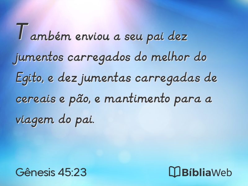 Gênesis 45:23 em imagem para compartilhar