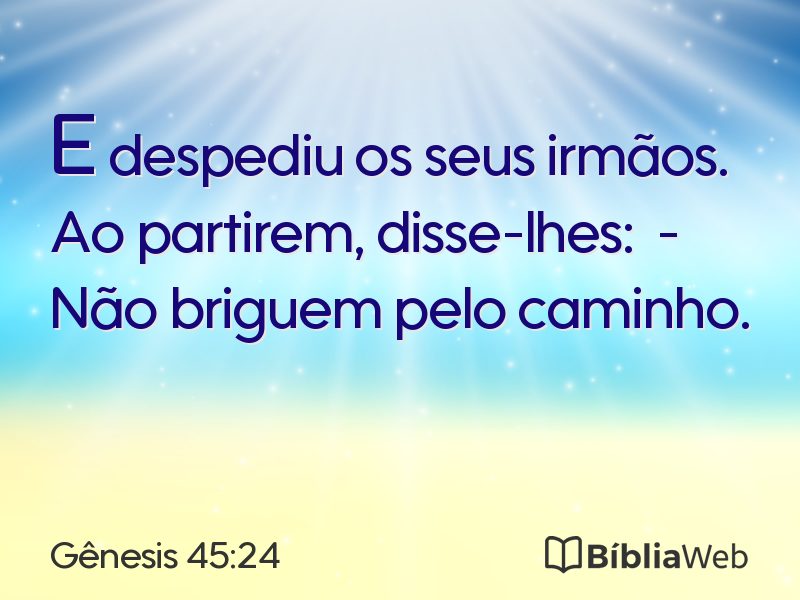 Gênesis 45:24 em imagem para compartilhar