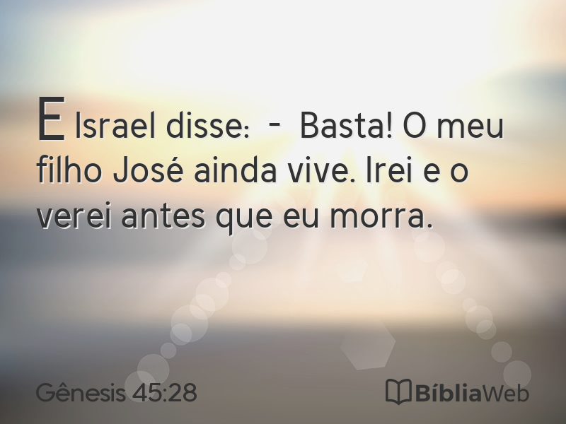 Gênesis 45:28 em imagem para compartilhar