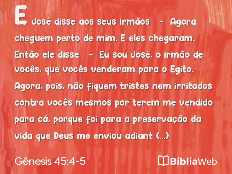Gênesis 45:4-5 em imagem para compartilhar