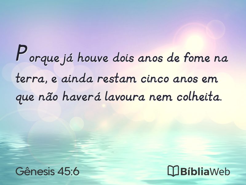 Gênesis 45:6 em imagem para compartilhar