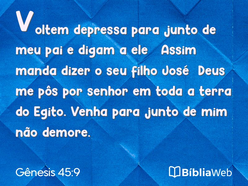 Gênesis 45:9 em imagem para compartilhar